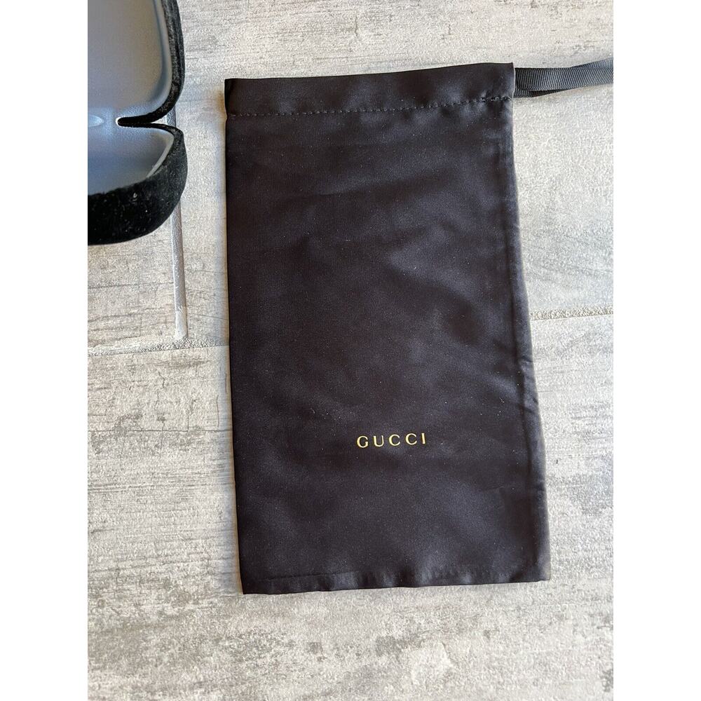 GUCCI Sunglass Eyeglass Case Black Velvet Clamshell Eyewear with Silk Pouch NWT - Picture 6 of 7